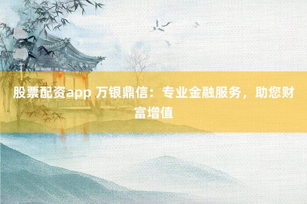 股票配资app 万银鼎信：专业金融服务，助您财富增值