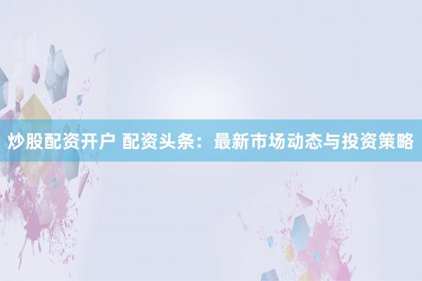 炒股配资开户 配资头条：最新市场动态与投资策略
