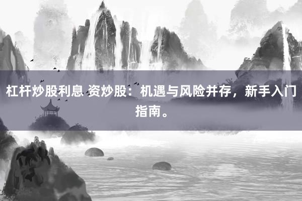 杠杆炒股利息 资炒股：机遇与风险并存，新手入门指南。
