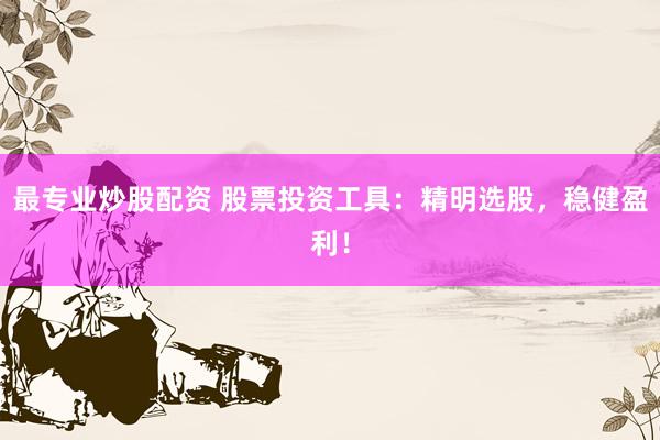 最专业炒股配资 股票投资工具：精明选股，稳健盈利！