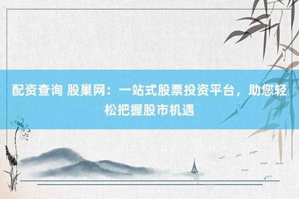 配资查询 股巢网：一站式股票投资平台，助您轻松把握股市机遇