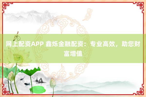 网上配资APP 鑫烁金融配资：专业高效，助您财富增值