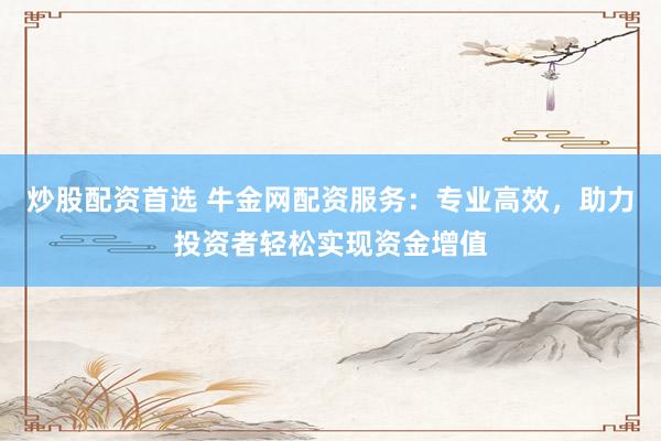 炒股配资首选 牛金网配资服务：专业高效，助力投资者轻松实现资金增值