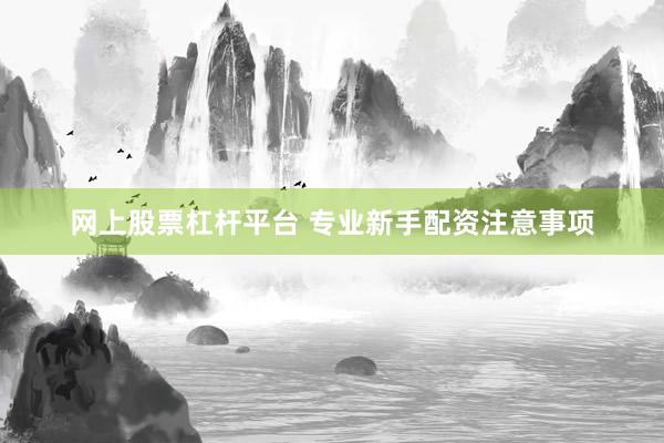 网上股票杠杆平台 专业新手配资注意事项