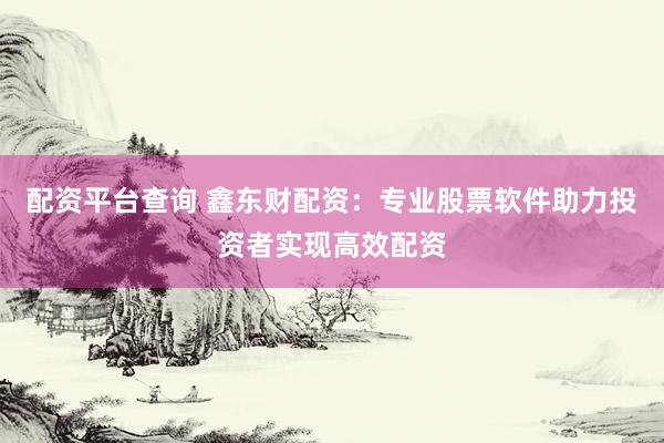 配资平台查询 鑫东财配资：专业股票软件助力投资者实现高效配资