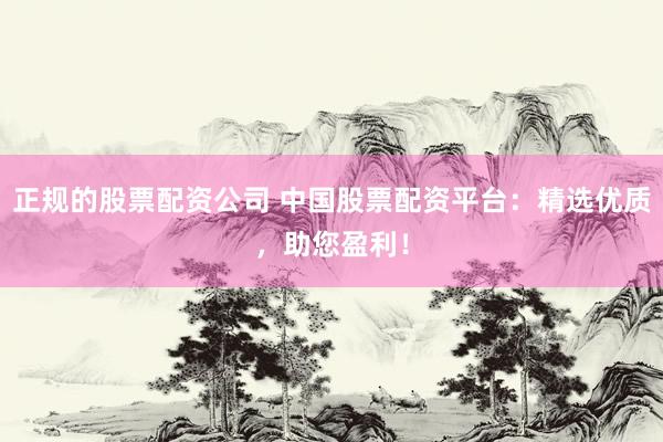 正规的股票配资公司 中国股票配资平台：精选优质，助您盈利！