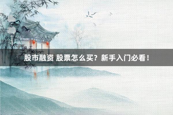 股市融资 股票怎么买?新手入门必看!