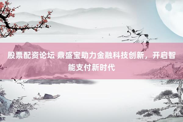 股票配资论坛 鼎盛宝助力金融科技创新，开启智能支付新时代